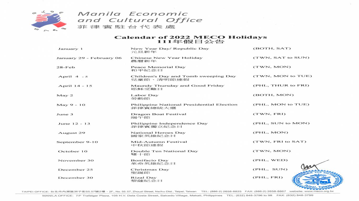 Calendar of 2022 MECO Holidays.jpeg